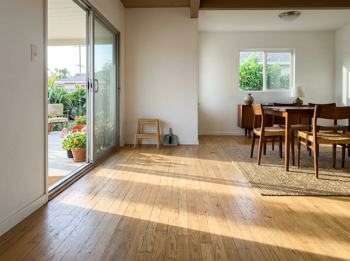 Light natural oak floor with a clear matte finish in a sunlit room